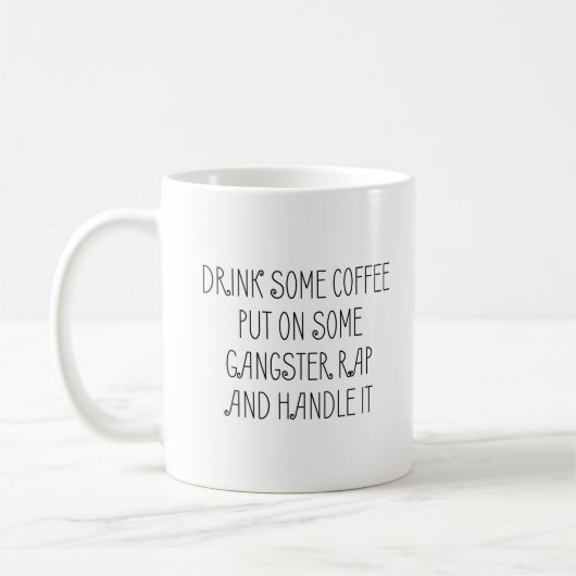 Drink Wat Coffee Funny Typography Funny Rap Fan Koffiemok (Links)