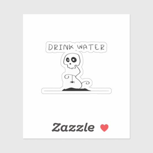 Drink Water - Eat Drink And Be Scary Retro Classic Sticker (Vel)