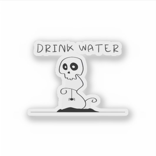 Drink Water - Eat Drink And Be Scary Retro Classic Sticker (Voorkant)