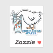 Drink Water Grappige Gans Schattige Hydratatie Her Sticker (Vel)