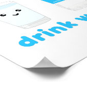 Drink water - Kawaii ontwerp Poster (Hoek)