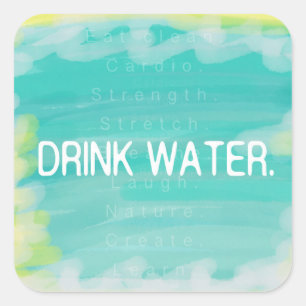 Drink water motivatie sticker