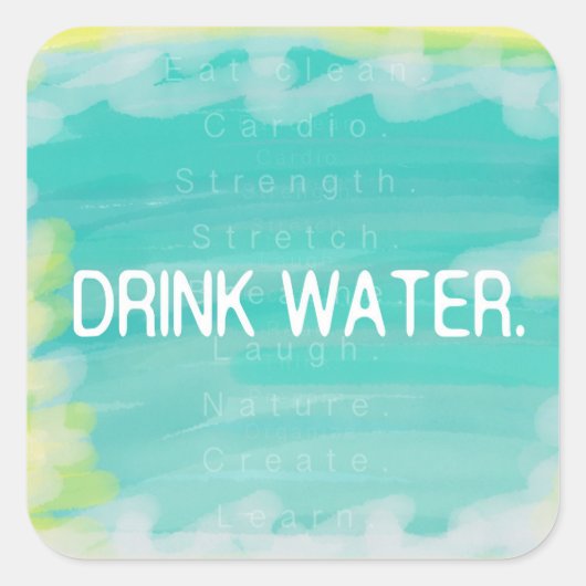 Drink water motivatie sticker (Voorkant)