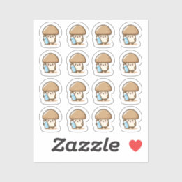 Drink water paddestoel Custom-Cut Vinyl Sticker