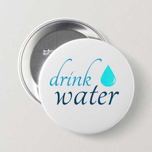 drink water ronde button 7,6 cm (Voorkant /achterkant)