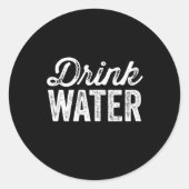 Drink water ronde sticker (Voorkant)