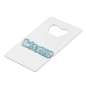 Drink-waterletters Creditkaart Flessenopener (Achterkant Gekanteld)