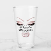 Drink waterzuiger Artiest Eyelash Roze Lips Glas (Voorkant)