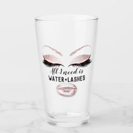 Drink waterzuiger Artiest Eyelash Roze Lips Glas