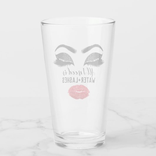 Drink waterzuiger Artist Eyelash Red Kiss Glas (Achterkant)