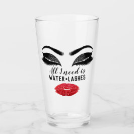 Drink waterzuiger Artist Eyelash Red Kiss Glas