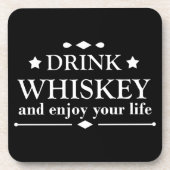 drink whiskey en geniet van je leven bier onderzetter (Voorkant)
