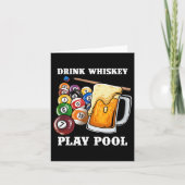 Drink Whiskey Speel Pool I Funny Whisky Biljart P Kaart (Voorkant)