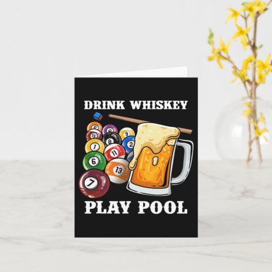 Drink Whiskey Speel Pool I Funny Whisky Biljart P Kaart (Gele Bloem)