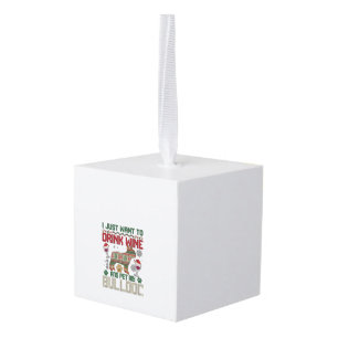 Drink Wijn Bulldog Hond Lelijke Trui Kerstman Hoed Decoratie