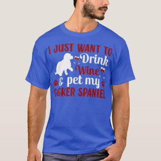 Drink-wijn en -dichter Cocker Spaniel Dog Owner Lo T-shirt