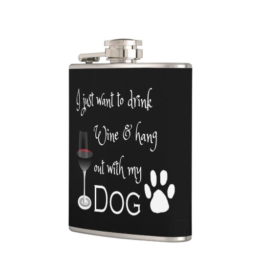 Drink Wijn en hang uit met mijn Dog Flask Heupfles (Links)