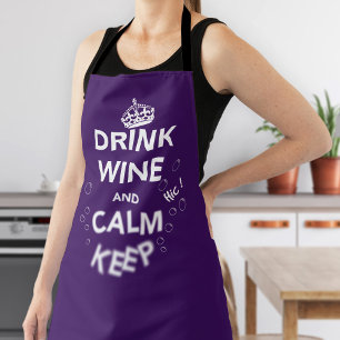 Drink Wijn en kalm houden Schort