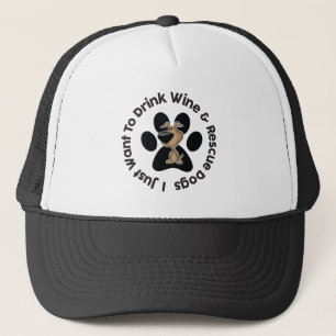 Drink Wijn en Red Honden Trucker Hoed Pet