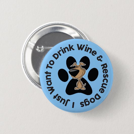 Drink Wijn en Reddingshonden Button (Voorkant /achterkant)