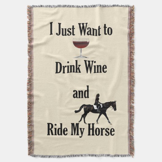 Drink Wijn en Ride My Horse Deken (Voorkant Verticaal)