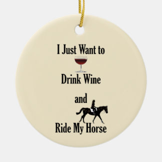 Drink Wijn en Ride My Horse Keramisch Ornament