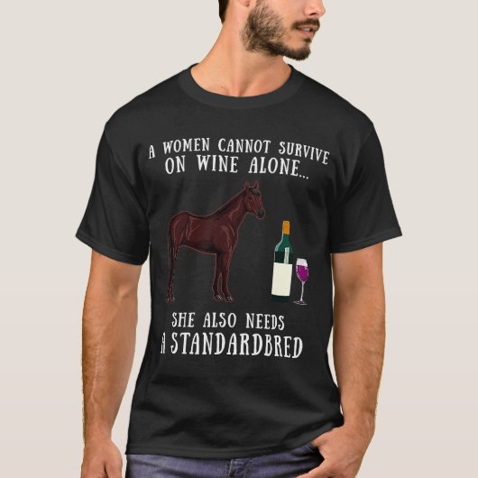 Drink wijn en standaardpaardenraces t-shirt (Voorkant)