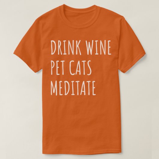 Drink Wijn Huisdieren Katten Mediteren II T-shirt (Design voorkant)