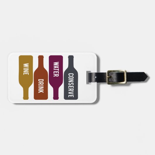 Drink-wijn in water bagagelabel (Voorkant horizontaal)