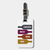 Drink-wijn in water bagagelabel (Voorkant verticaal)