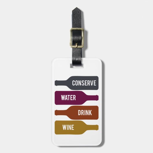 Drink-wijn in water bagagelabel (Voorkant verticaal)