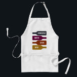 Drink-wijn in water standaard schort<br><div class="desc">Dit leuke en moderne ontwerp is ideaal voor een wijnliefhebber, wijnliefhebber of wijnconnoisseur. Het is voorzien van vier flessen wijn in verschillende vette kleuren met de vermelding "Conserve Water Drink Wine". Dit is een grappig ontwerp dat een gespreksstarter zal worden. Het is een geweldig cadeau voor wijnliefhebbers. Unisex en minimalistisch....</div>