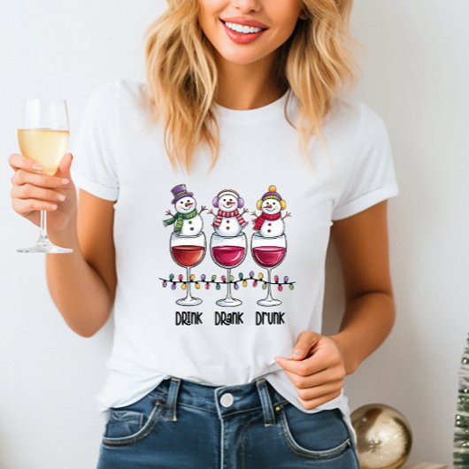 Drink Wijn Kerst Vrouwen T-shirt