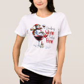 Drink wijngevoel fijn Sneeuwman Drink Wijn Tri-Blend Shirt (Voorkant)