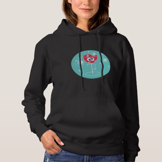 Drink wijnglas hoodie (Voorkant)