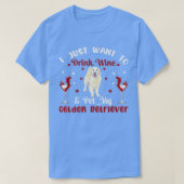 Drink Wine And Pet Golden Retriever Dog Owner Love T-shirt (Design voorkant)