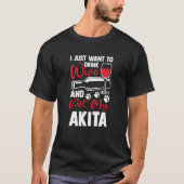 Drink Wine and Pet My Akita Akita Inu Humor T-shirt (Voorkant)