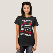 Drink Wine and Pet My Rottweiler Rottweiler T-shirt (Voorkant volledig)