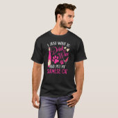 Drink Wine en Pet My Siamese Cat Mam Humor T-shirt (Voorkant volledig)