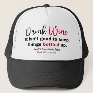 Drink Wine Funny Gezegde Gepersonaliseerd Trucker Pet