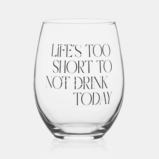 Drink Wine Vandaag – Stengel-loze Wijn Glas (Voorkant)