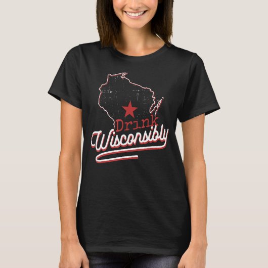 Drink Wisconin WI Drink alcohol T-shirt (Voorkant)