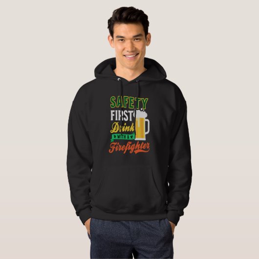 Drink With Firefighter Firefighter St Patricks Day Hoodie (Voorkant volledig)