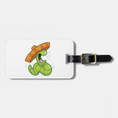 Drink worm met Sombrero Mexican Party Bagagelabel (Voorkant horizontaal)