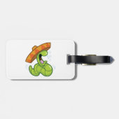 Drink worm met Sombrero Mexican Party Bagagelabel (Achterkant horizontaal)