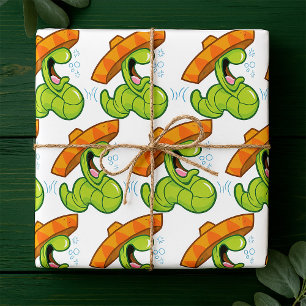 Drink worm met Sombrero Mexican Party Cadeaupapier