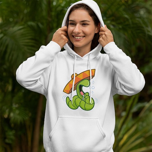Drink worm met Sombrero Mexican Party Hoodie