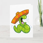 Drink worm met Sombrero Mexican Party Kaart