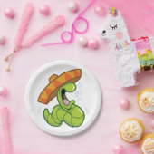 Drink worm met Sombrero Mexican Party Papieren Bordje (Feest)