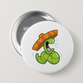 Drink worm met Sombrero Mexican Party Ronde Button 7,6 Cm (Voorkant /achterkant)
